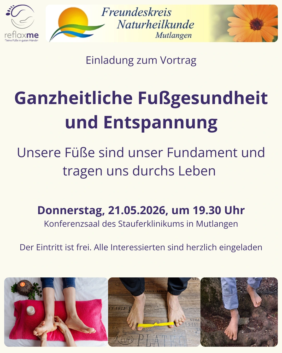 Andreas Stöffler informiert zur "Ganzheitlichen Fußgesundheit und Entspannung" - Ort: Stauferklinikum Mutlangen